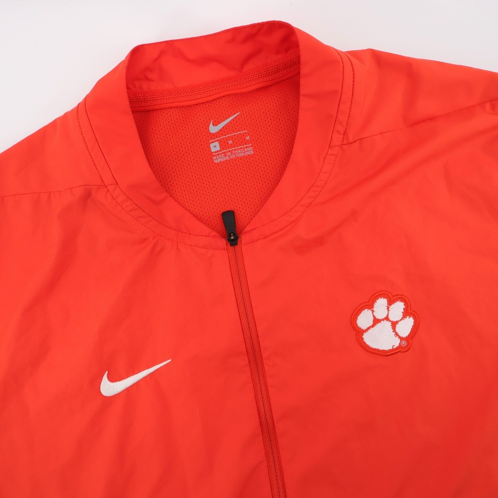 Nike Clemson Tigers Half Zip Coach1/4 es Jacket Blade Collar Orange Mens Medium